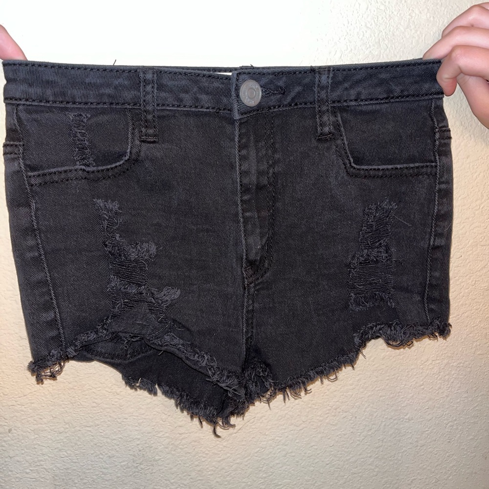 Black Jean shorts, girls size 9